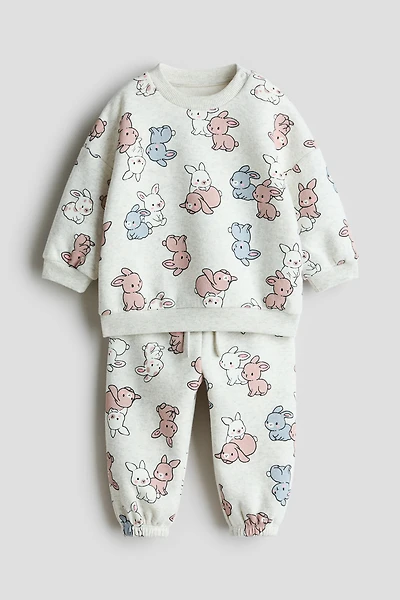 2-Piece Printed Sweatshirt and Joggers Set