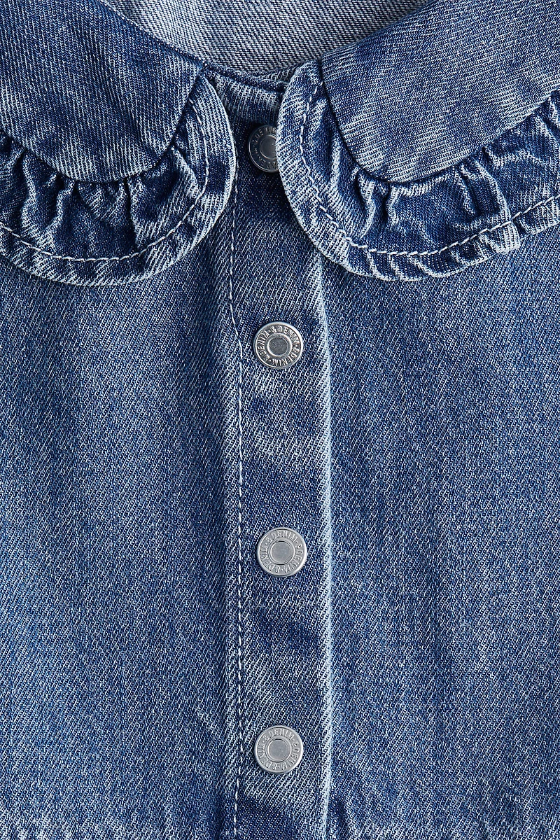 Denim Dress with Collar
