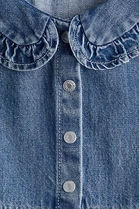Denim Dress with Collar