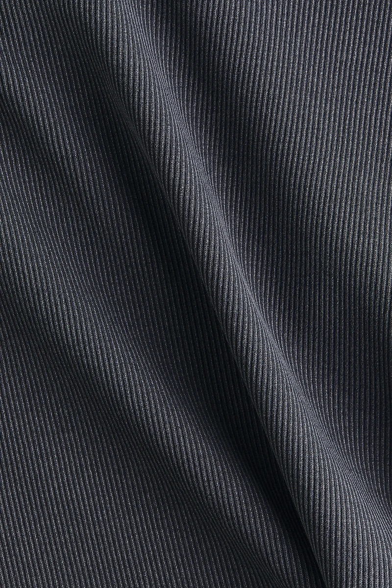 Rib-Knit Boat-Neck Top