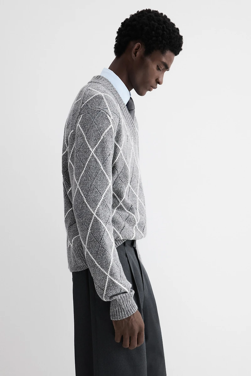 Regular-Fit Wool-Blend V-Neck Sweater