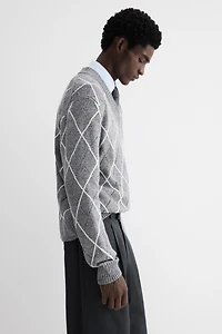 Regular-Fit Wool-Blend V-Neck Sweater