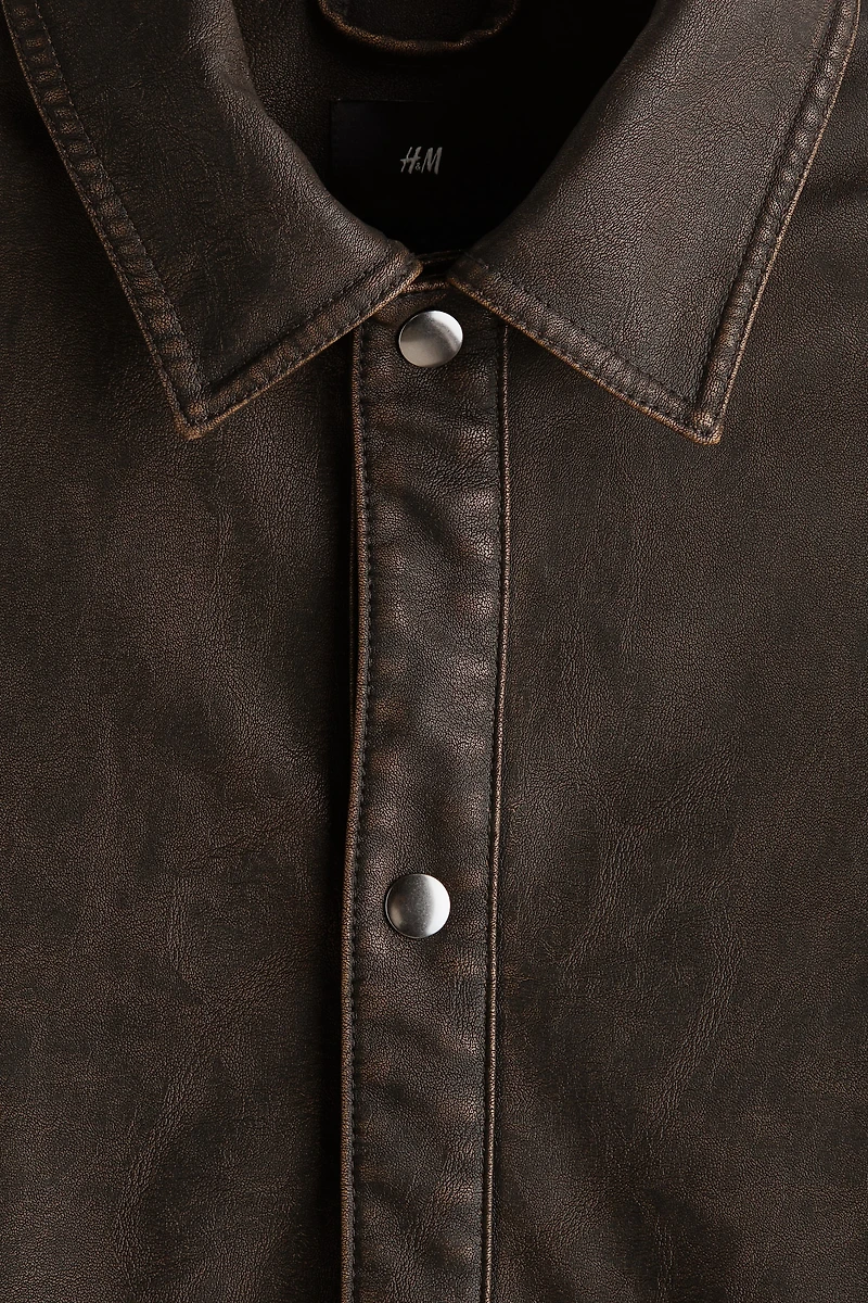 Regular-Fit Coated Overshirt