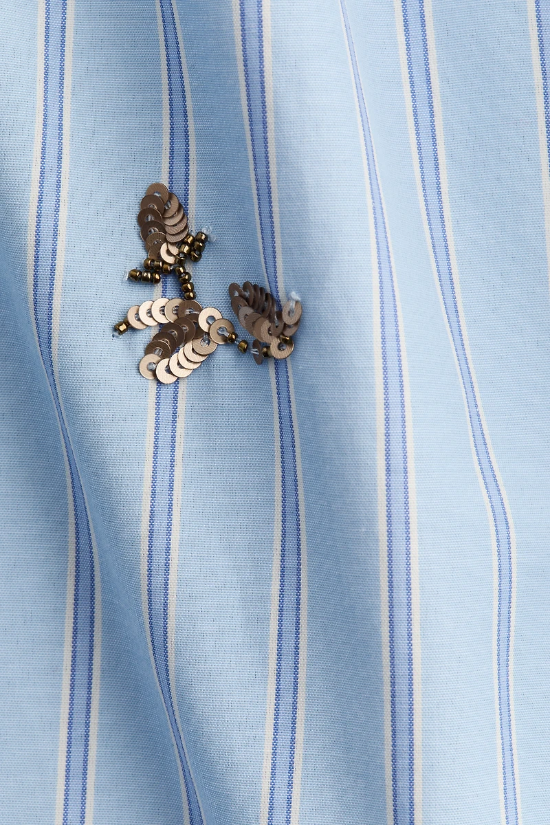 Embellished Cotton Pajama Shirt