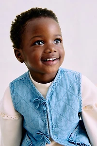 Quilted Denim Vest