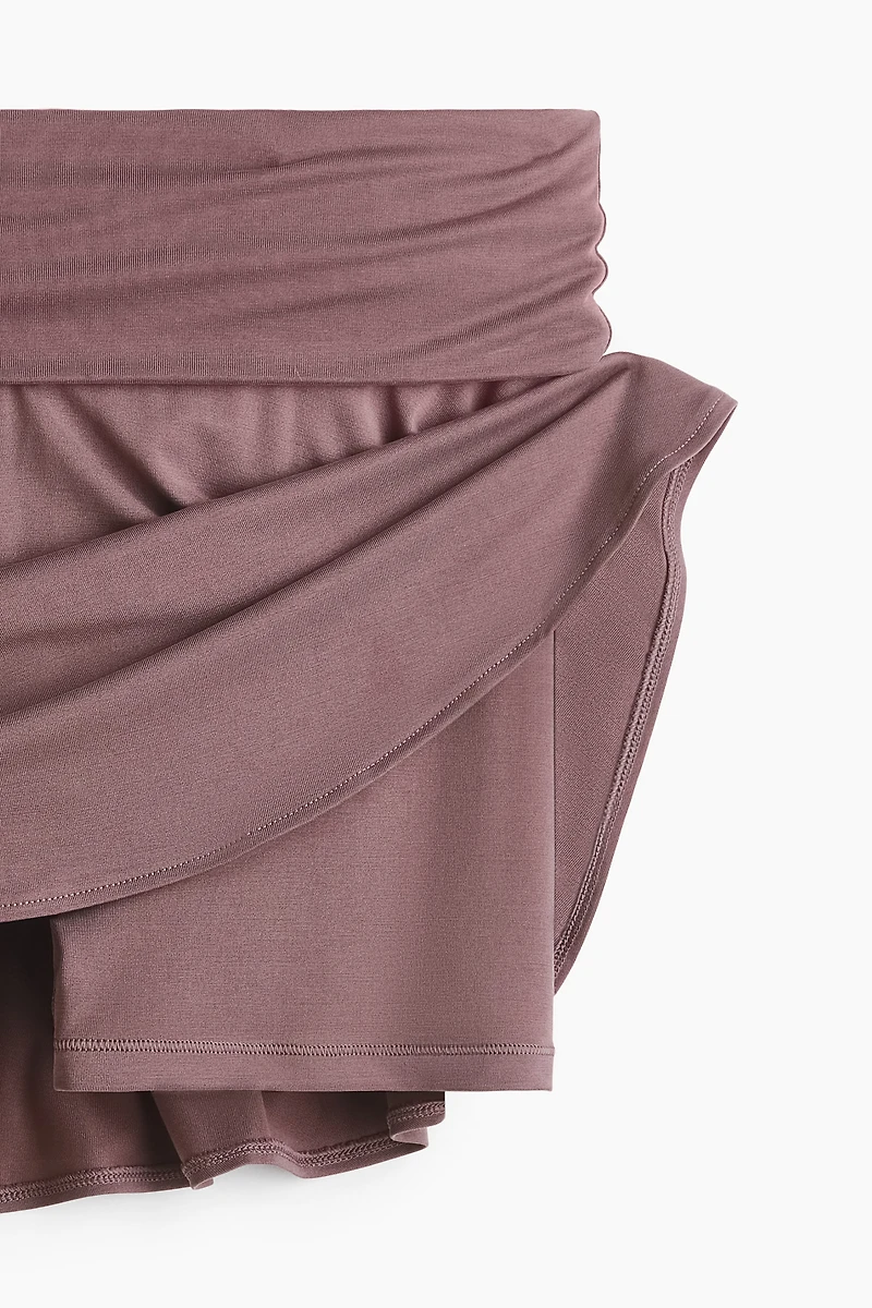 Asymmetric Yoga Skirt with Foldover Waist