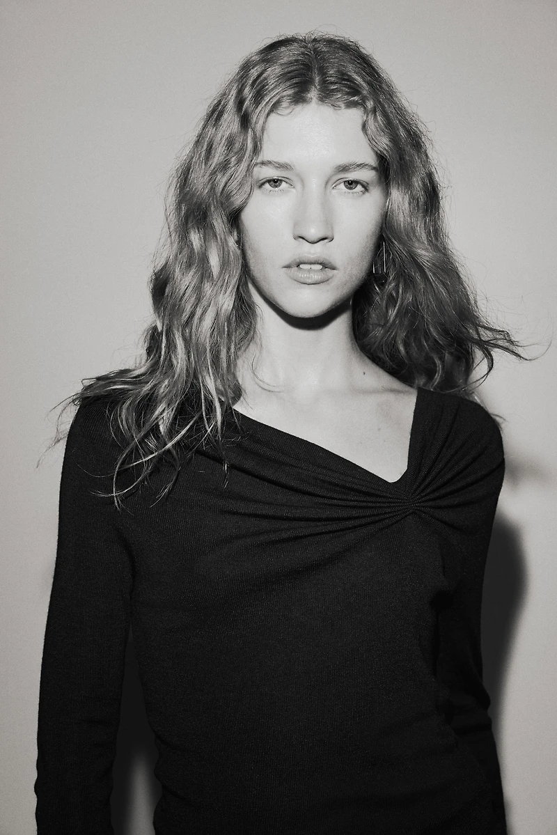 Draped Viscose-Blend Top