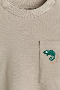 Embroidered-Motif Piqué T-Shirt
