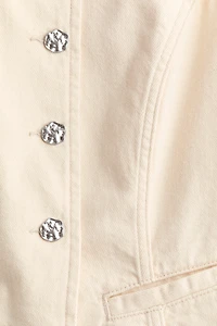 Twill Vest with Hammered Buttons