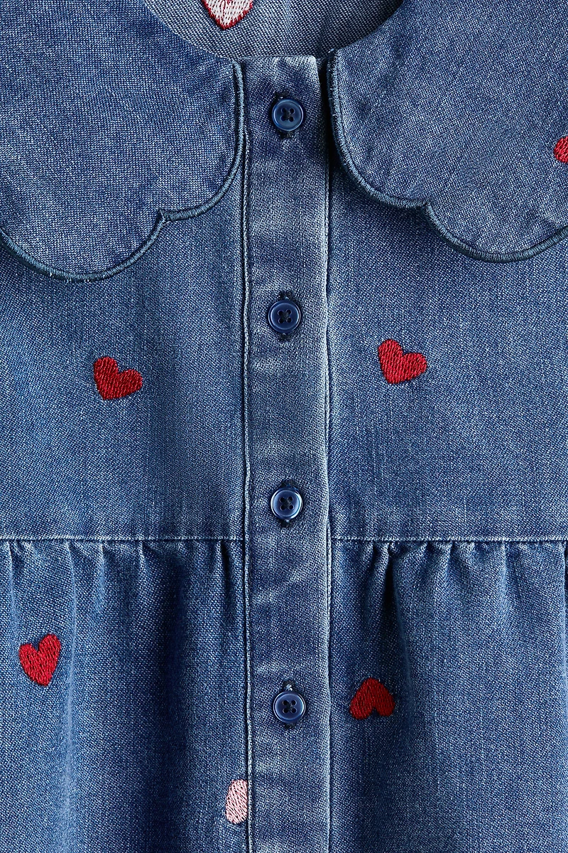 Robe en denim avec détails brodés