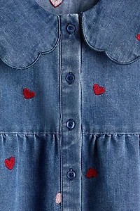 Robe en denim avec détails brodés