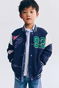 Motif-Detail Baseball Jacket