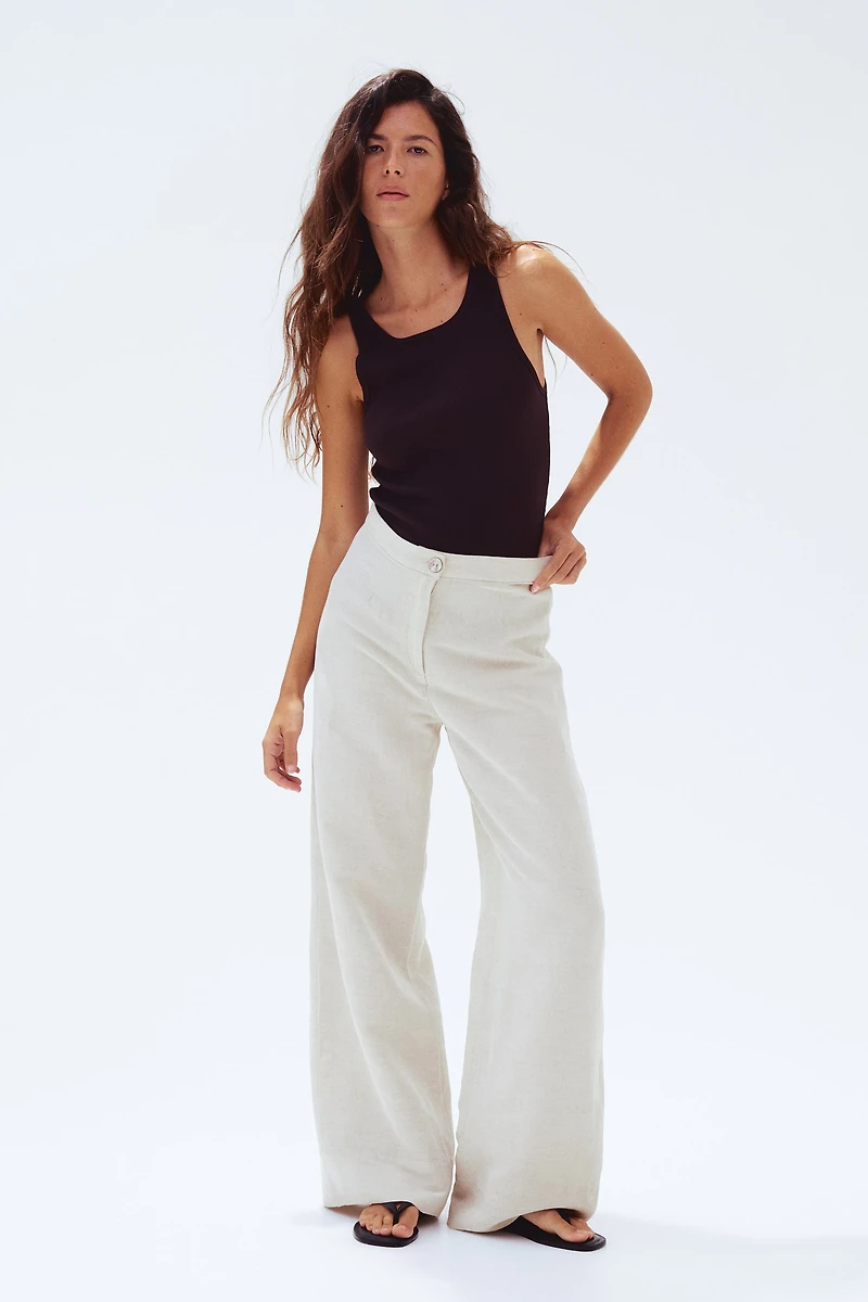 Pantalon en lin mélangé