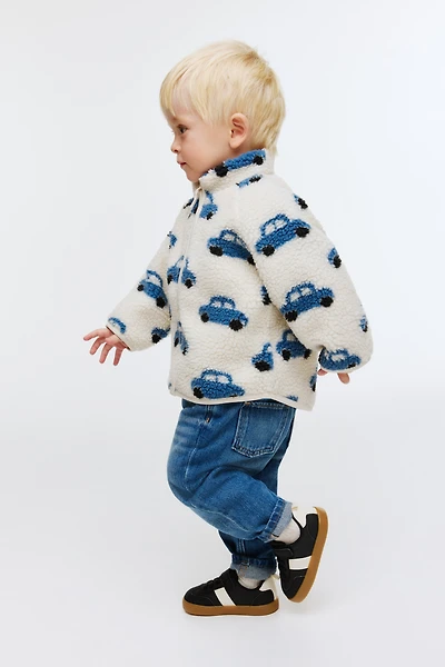 Printed Teddy Fleece Jacket
