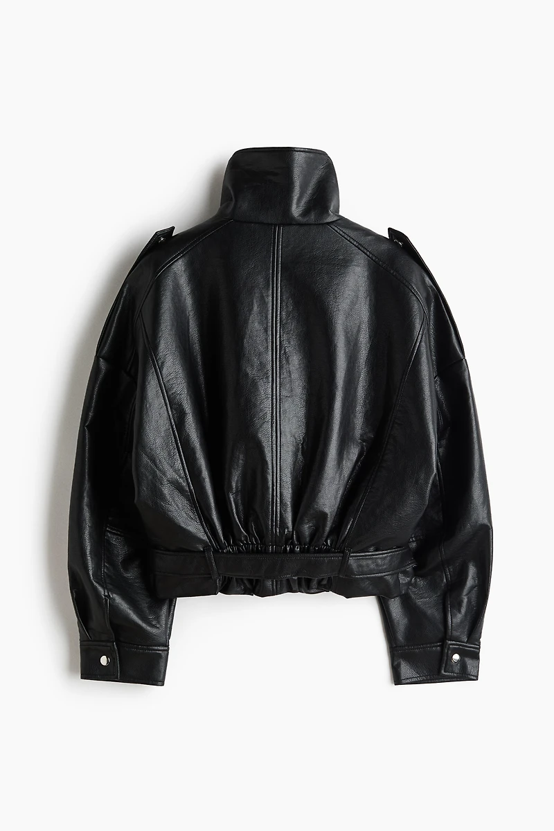Belt-Detail Biker Jacket