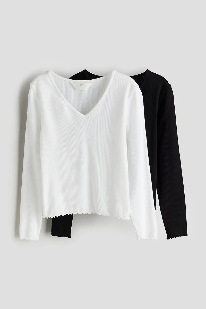 2-pack Ribbed Jersey Tops