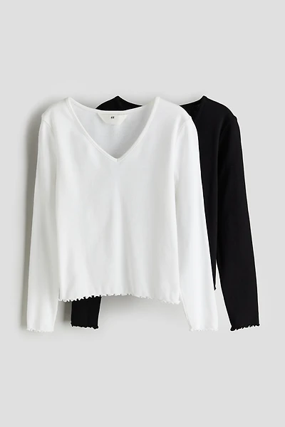 2-pack Ribbed Jersey Tops