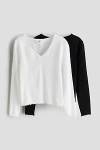 2-pack Ribbed Jersey Tops