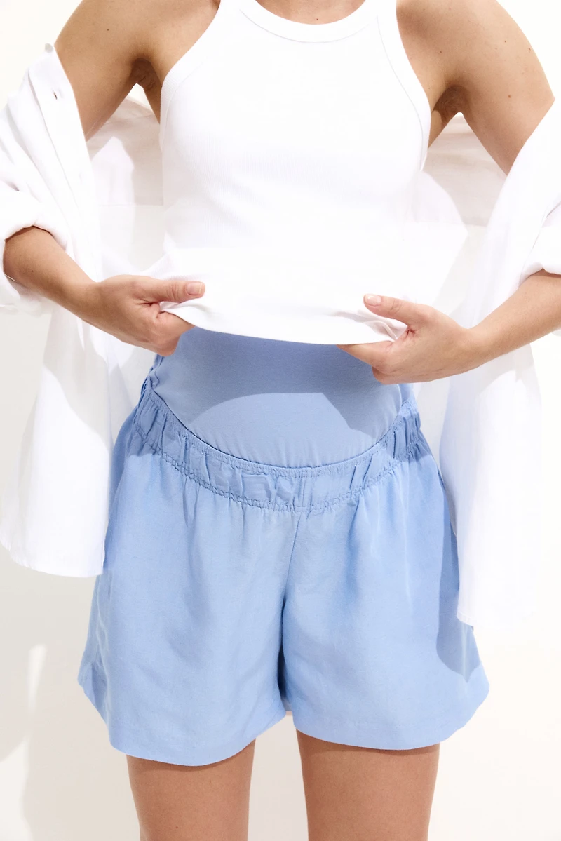 MAMA Linen-Blend Shorts