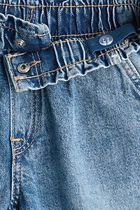 Motif-Detail Wide Leg Jeans