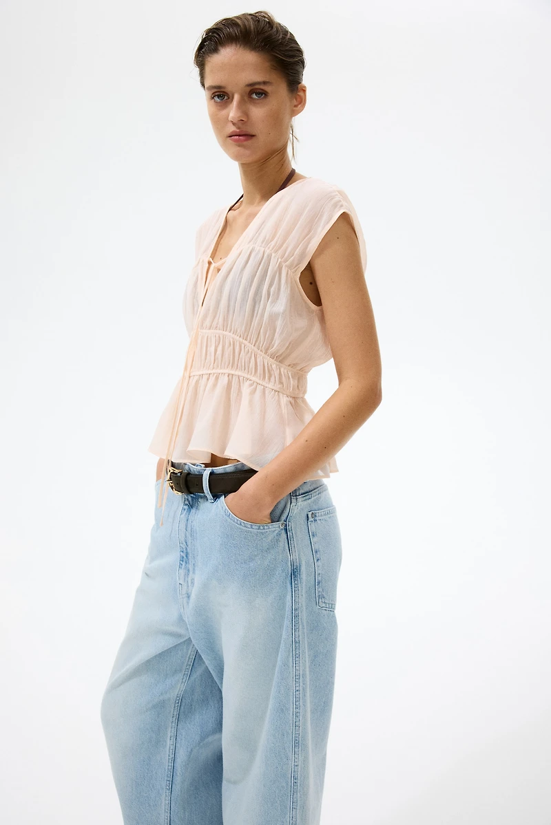 Blouse plissée en coton