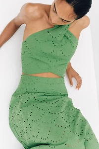 Haut bain-de-soleil avec broderie anglaise