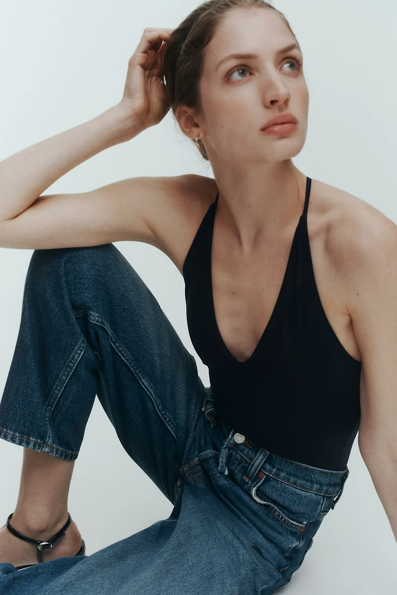 V-Neck Thong Bodysuit
