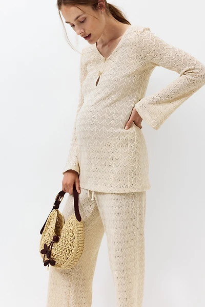 MAMA 2-Piece Pointelle-Knit Set
