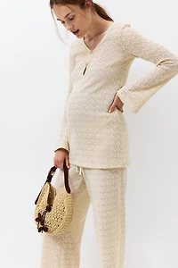 MAMA 2-Piece Pointelle-Knit Set