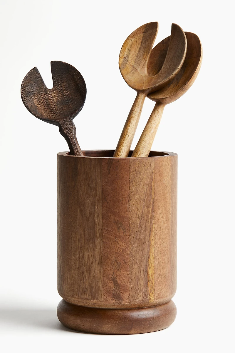Mango Wood Utensil Holder