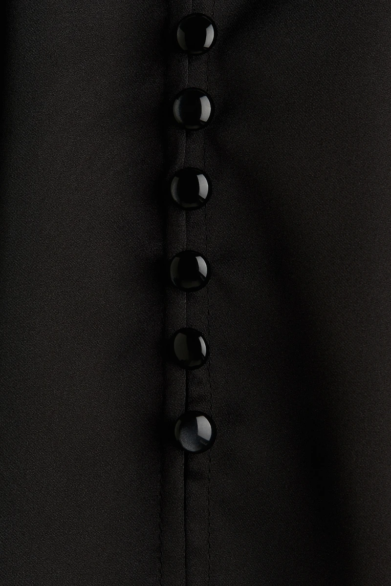 Open-Back Satin Blouse