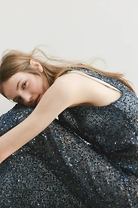 Sequined Mesh Dress