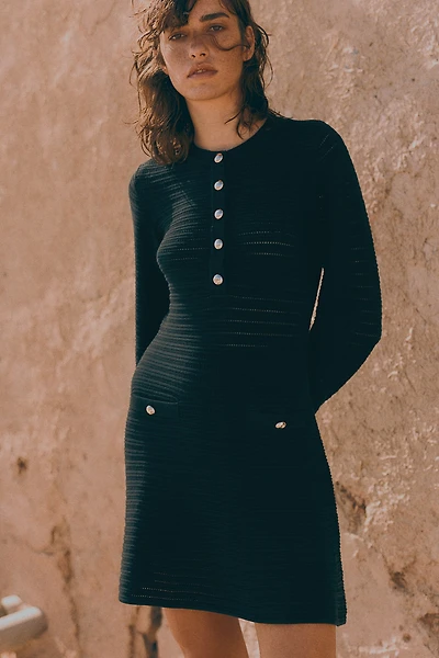 Pointelle-Knit Dress