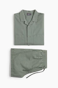 Seersucker Pajama Shirt and Shorts