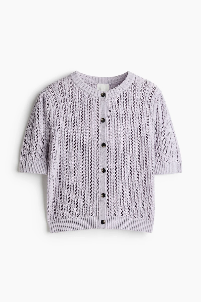 Pointelle-Knit Cardigan