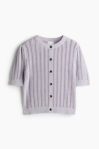 Pointelle-Knit Cardigan