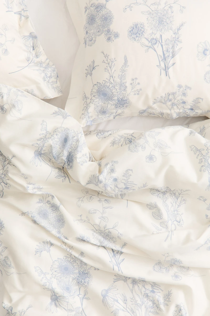 Cotton sateen double duvet cover set