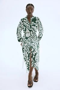 Long Puff-Sleeved Dress