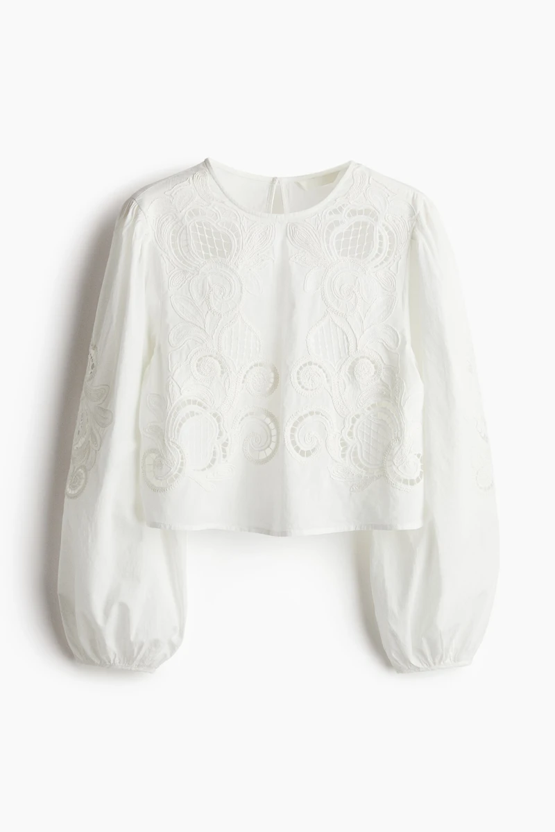 Blouse en coton avec broderie anglaise