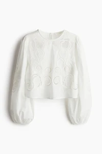 Blouse en coton avec broderie anglaise