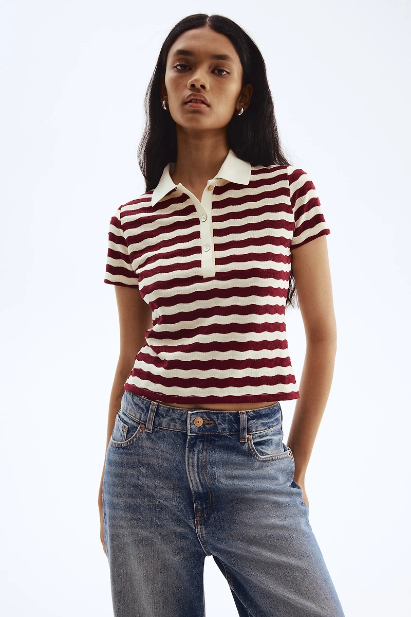 Polo en tricot texturé