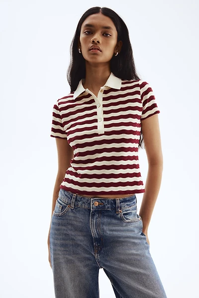 Polo en tricot texturé