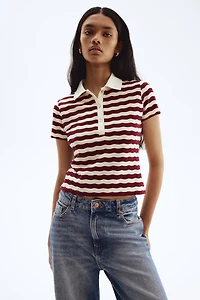 Polo en tricot texturé