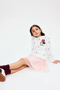 Robe en molleton imprimé avec jupe tulle