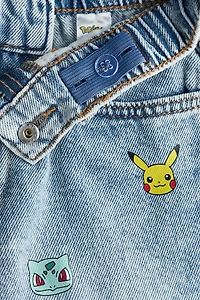 Printed Denim Shorts