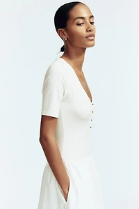 Short-Sleeved Viscose Bodysuit