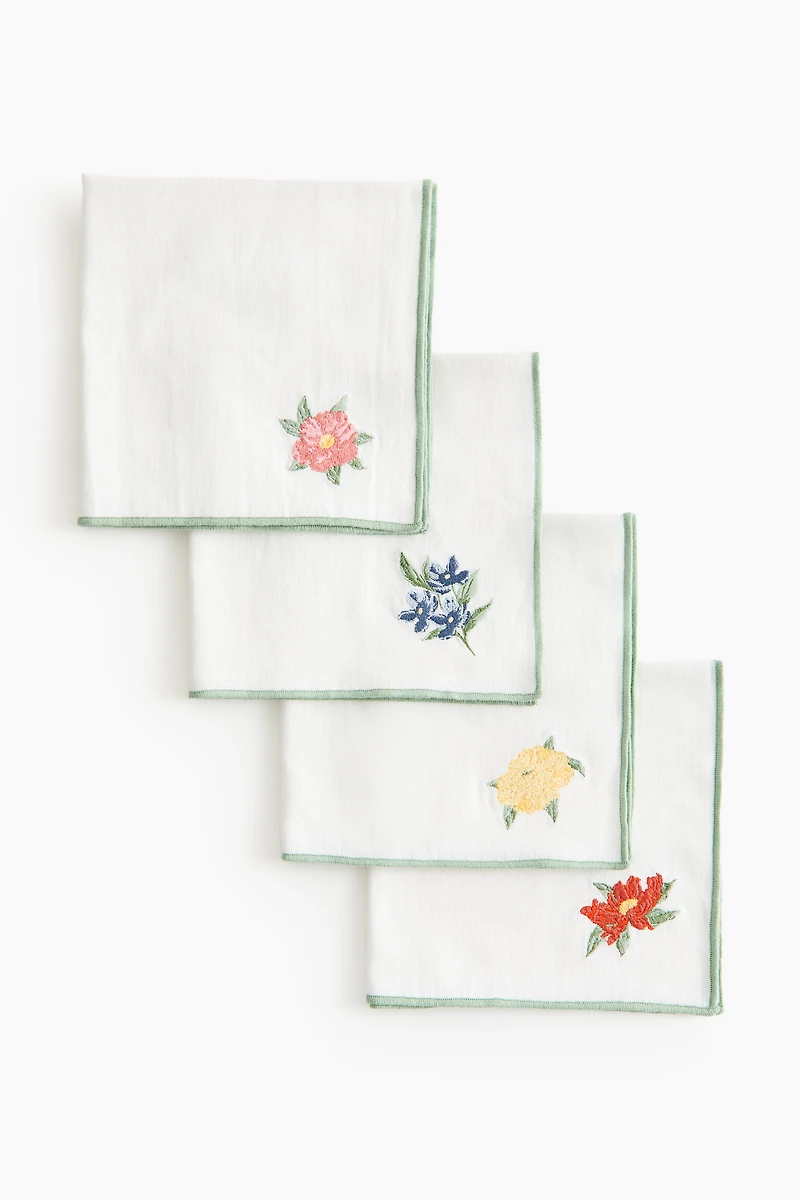 4-pack Embroidered Napkins