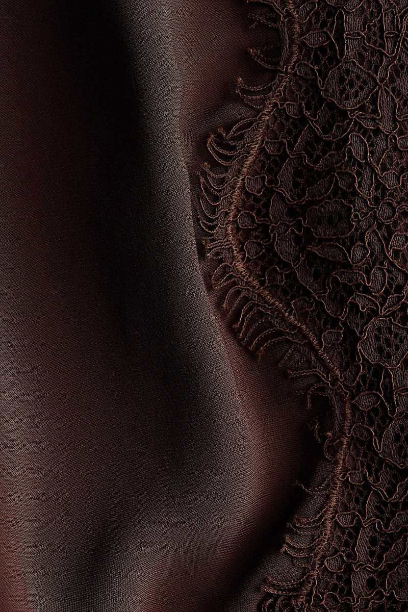 Lace-Trimmed Viscose Top