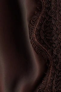 Lace-Trimmed Viscose Top