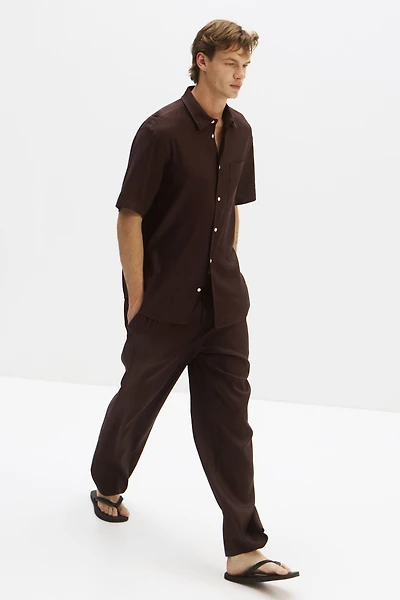 Easy-Care Loose-Fit Linen-Blend Pants